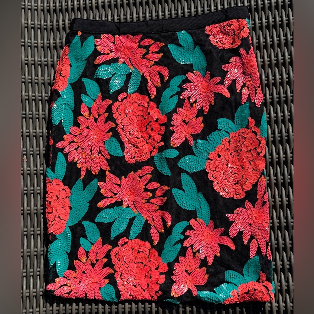 Greylin Floral Sequin Skirt - Size S